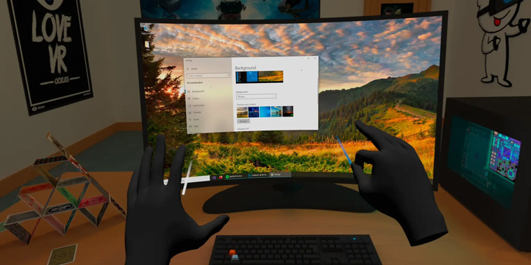 Virtual Desctop  с отслеживанием рук в вирутальной реальности
